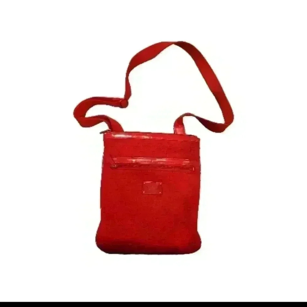 Michael Kors Red Neoprene Signature MK Lightweight Small Trendy Crossbody Bag